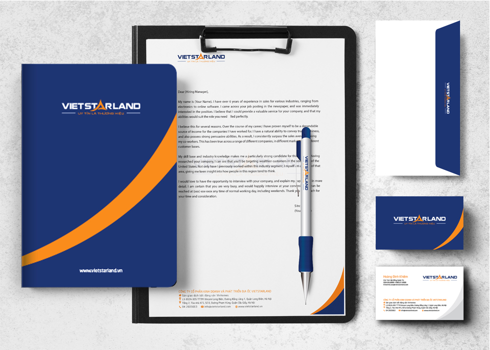 VietstarLand - Thiết kế logo và nhận diện thương hiệu lĩnh vực kinh doanh bất động sản VietstarLand